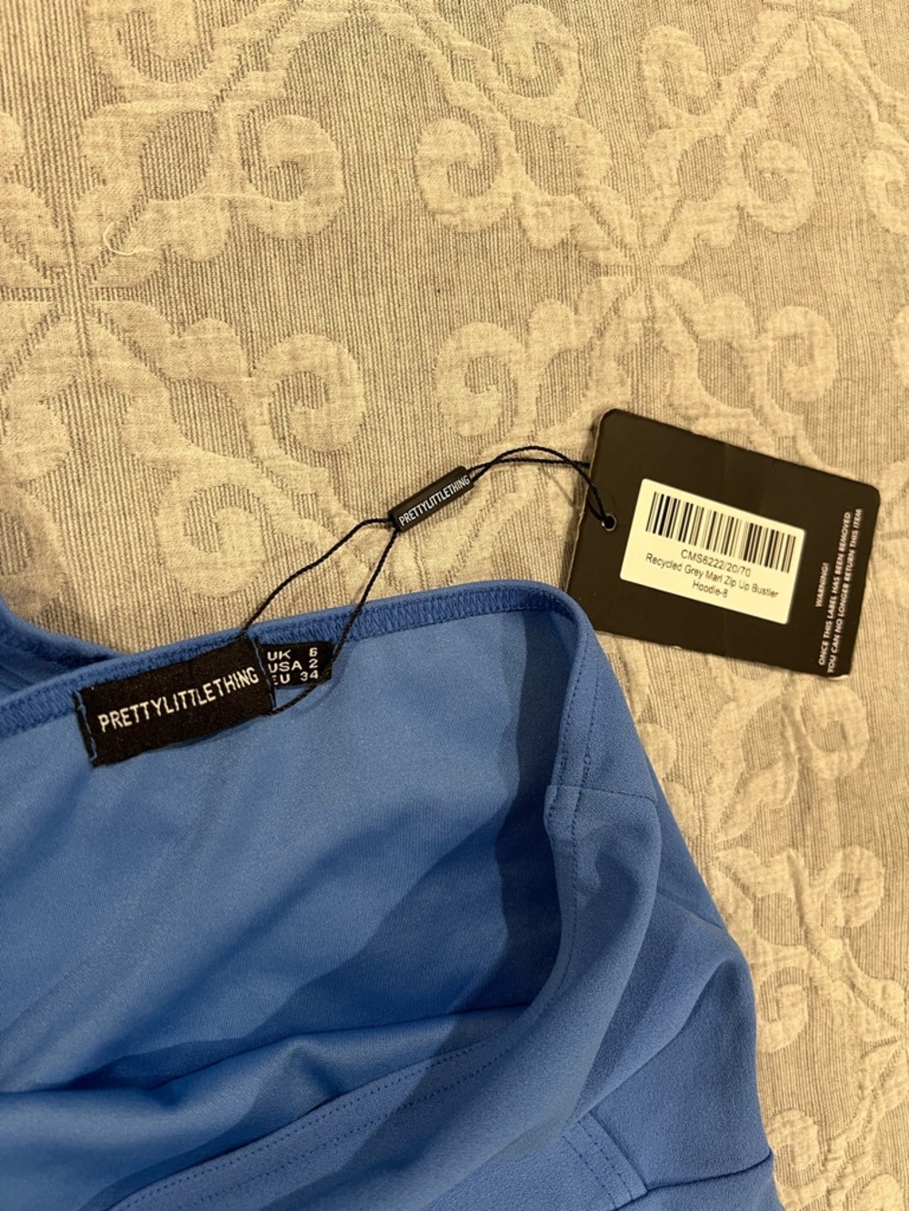 PrettyLittleThing One-Shoulder Blue Jumpsuit - Picture 2 of 5